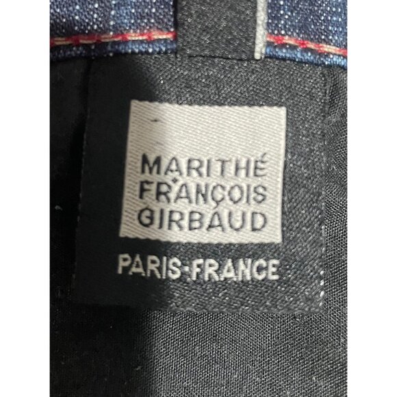 Marithe Francois Girbaud Blue Dark Wash Denim Jeans With Red Stitch Accents 36 - Picture 10 of 15